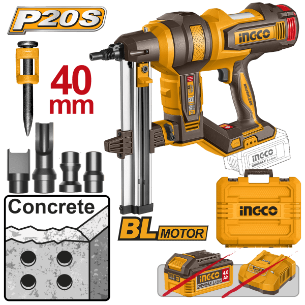 CLAVADORA HORMIGON LI-ON 40mm 20V.